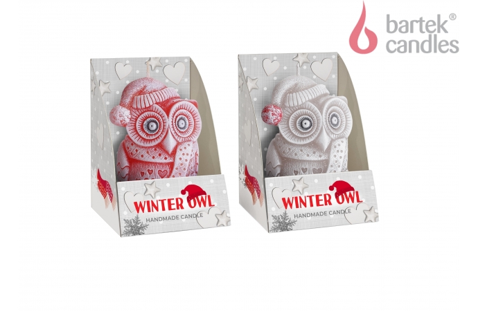 Winter Owl Figure 100 box white red mix